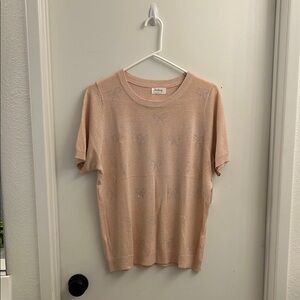 Beautiful Blush Pink Short-Sleeve Knit Top